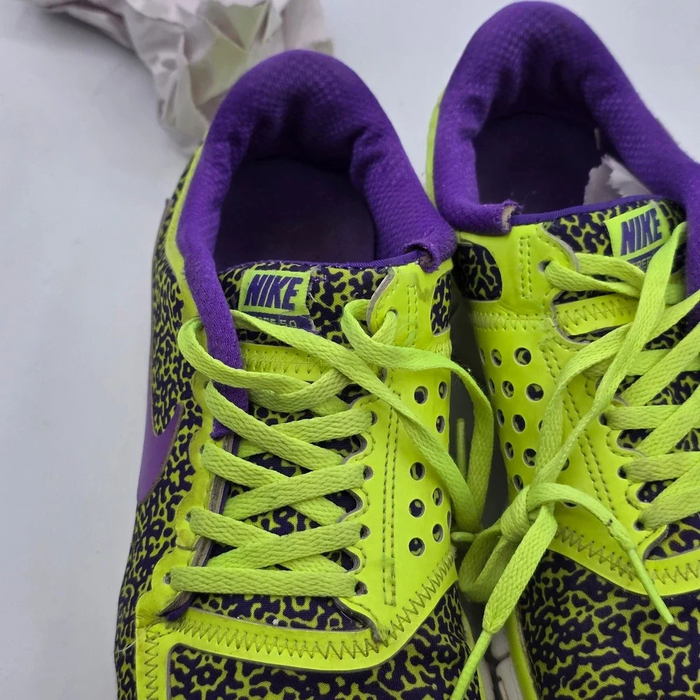 Nike Free 5.0 Running Shoes Mens 10 Volt Purple Safari Print 580590-708 Athletic